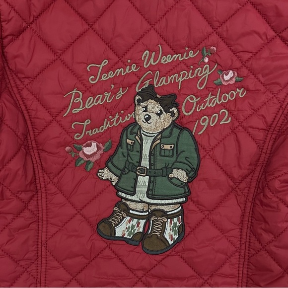 TW Revenue Weenie Girls Embroidered Bear Quilted Jacket Size 160 US 14 - Picture 2 of 7
